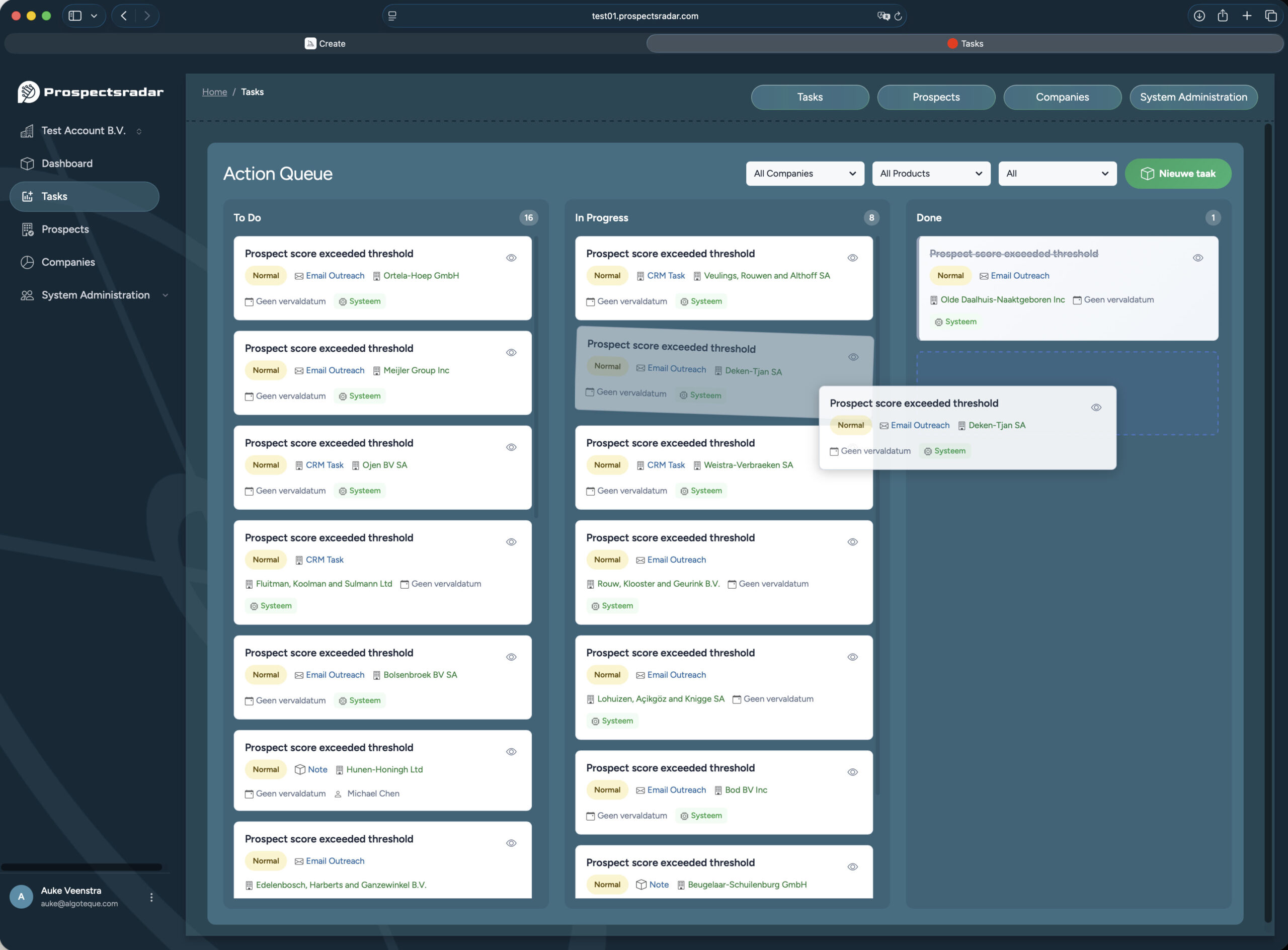 Prospecting software