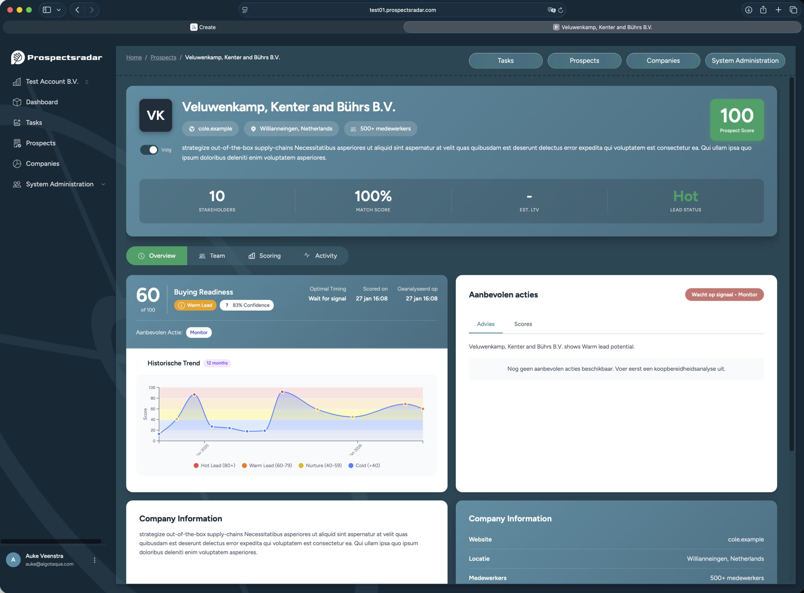 AI Sales Intelligence Platform dashboard